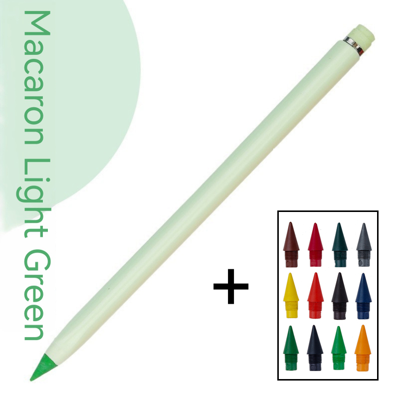 24/13pcs Unlimited Writing Color Pencil With refill set No Ink Novelty Eternal Pencils Pen Art Color Painting School Supplies: black