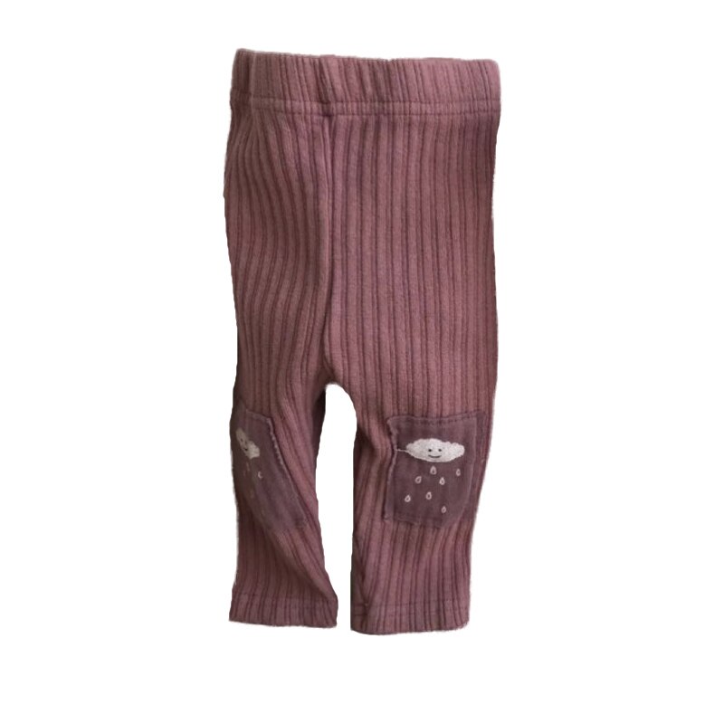 Baby Broek Jongens Meisjes Knit Patch Cloud Patroon Leggings Baby Stretch Potlood Katoenen Broek Peuter Lente Kleding: brown / 6M(66)