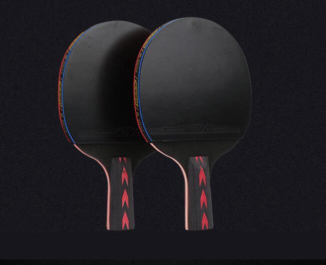 2 Pcs/lot raquette de Tennis de Table en carbone longue poignée courte raquette de Ping-Pong avec étui: short handle