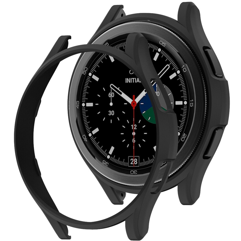 Pokrowiec na zegarek Samsung Galaxy Watch 4 Classic 42 mm 46 mm, matowe etui PC Wszechstronna powłoka ochronna zderzaka do Galaxy Watch 4: Black / 7 Cali i Powyżej