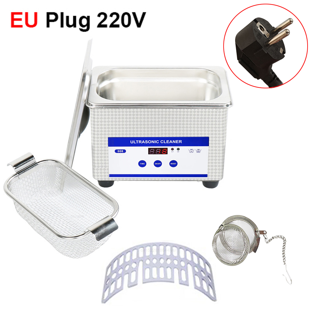 Ultrasone reiniger Ultrasone sieraden Glazen reinigingsmachine 40 kHZ Hoge frequentie ultrasoon wasbad voor glazen sieraden: Geel