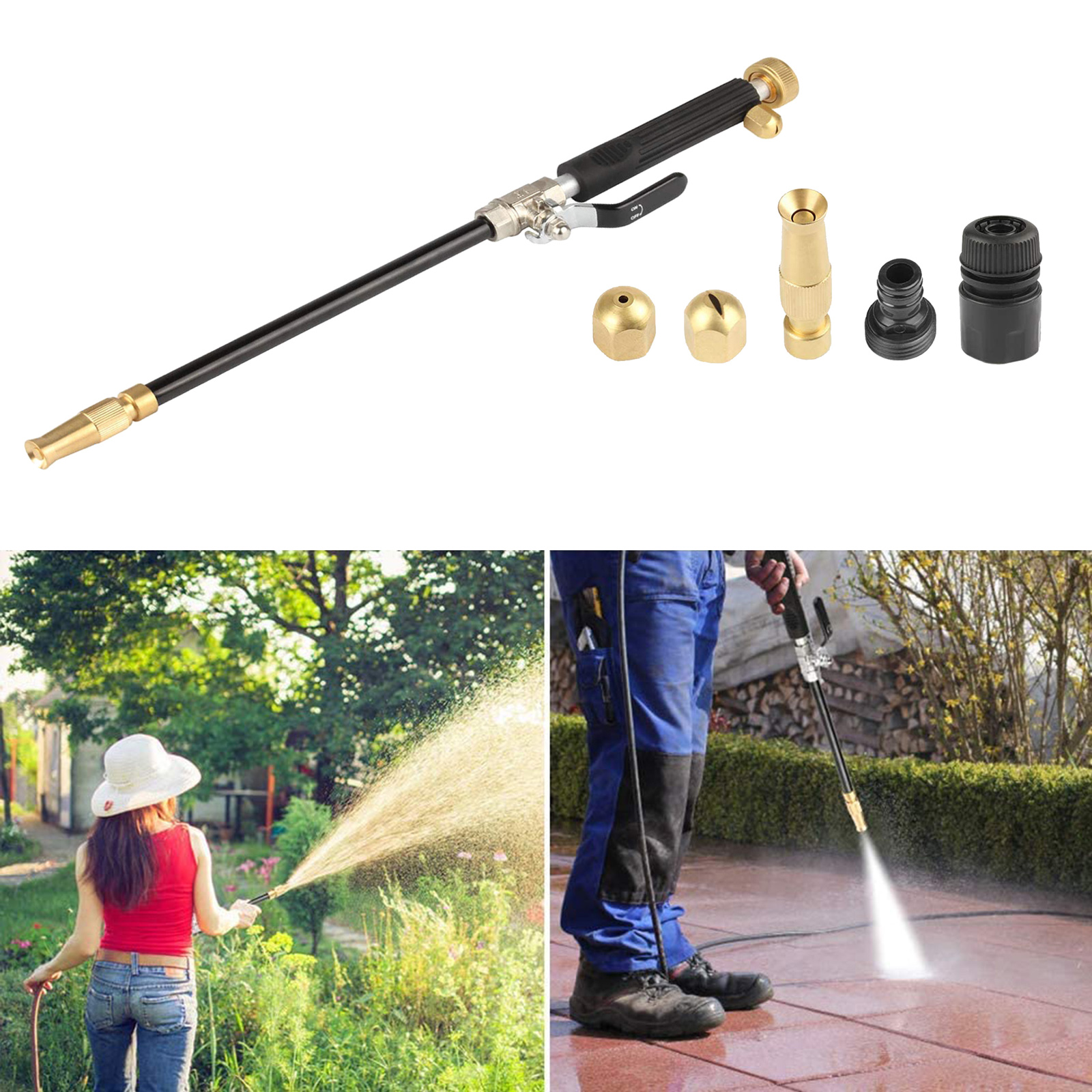 High Pressure Wand Hydro Water Jet Power Washer Water Hose Nozzle Glass Cleaner Garden Sprayer Car Wash Window Washing