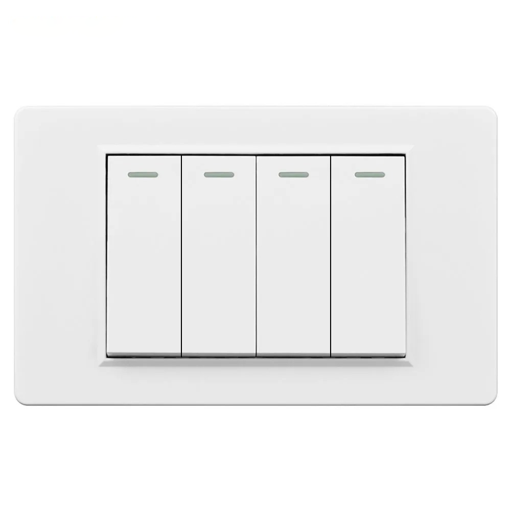 118- vägs strömbrytare för vägglampa i plast från usa , 1/2/3/4- vägs strömbrytare för trappsteg , 220v led-lampor, dimmer för fläkthastighetsregulator: Guld- / 380v