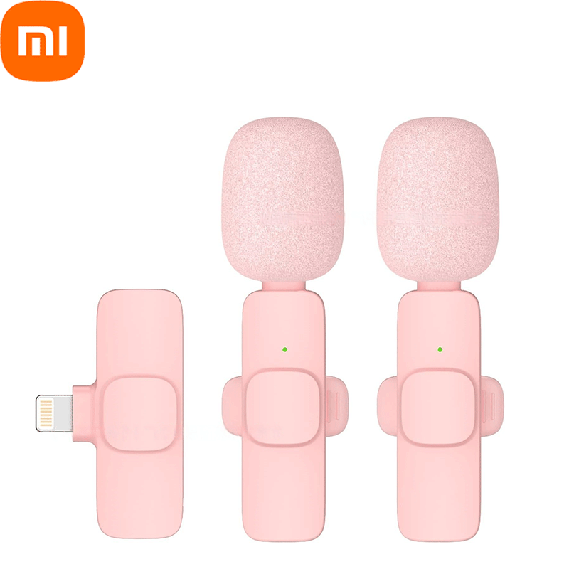 Xiaomi pinkes kabelloses lavalier-mikrofon für iphone, Android, pc, Live-Spielen, smartphone, tragbares mikrofon für Audio-- und videoaufnahmen, vlogging: khaki