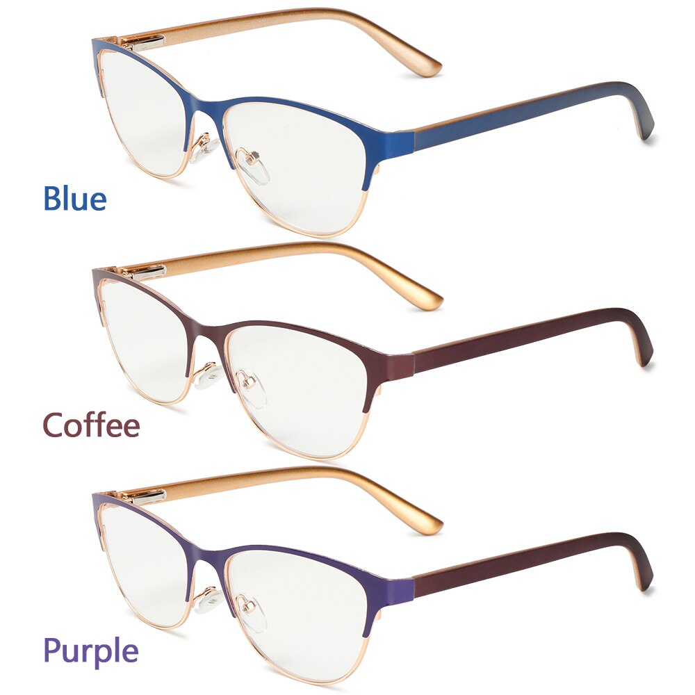 1pc retro half montuur leesbrillen unisex metaal vergroting presbyopie optische bril anti-vermoeidheid hyperopie bril