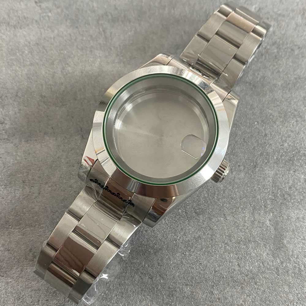 39mm Uhren Zubehör Bausatz Uhr fallen + Edelstahl Band Getriebe Saphir Glas passen NH35/ NH36 Bewegung für männer: F