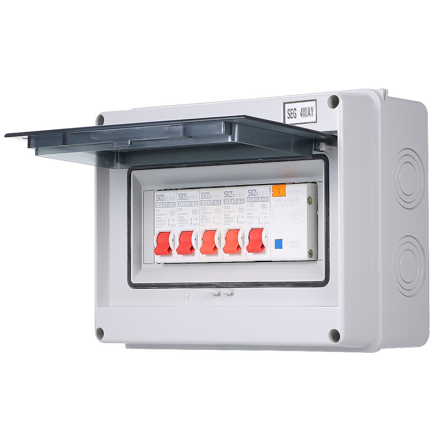 2/3/4 Way Distribution Consumer Unit 40A/63A 2P RCD Circuit Breaker Protection Metal Base Box