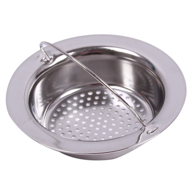 Roestvrijstalen Aanrecht Zeef Filter Tank Huishoudelijke Sink Bad Douche Afvoer Gat Filter Ronde Metalen Sink Filter Mesh: 11cm silver
