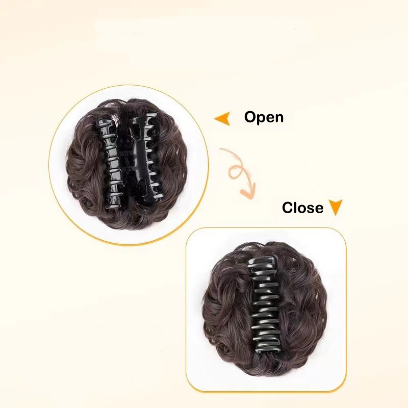 Sunslymei synthetischer Haarknoten zum Anklipsen, Chignon-Haarteil, lockige, unordentliche Pferdeschwanz-Haarverlängerungen, Scrunchie-Haarteile für Frauen