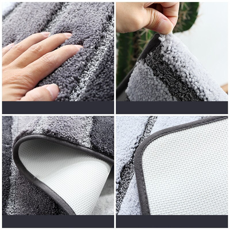 Eenvoudige streep slaapkamer deurmat tapijt waterabsorberend toilet mat badkamer antislip badmat vacuüm tapijt voor balkon 80*120cm