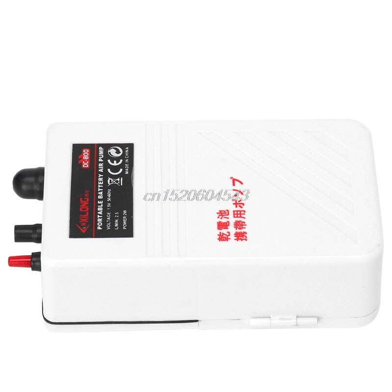 Akvarie luftpumpe enkelt udtag lydløs akvarium batteridrevet iltpumpe belufter kompressor 2w &amp;