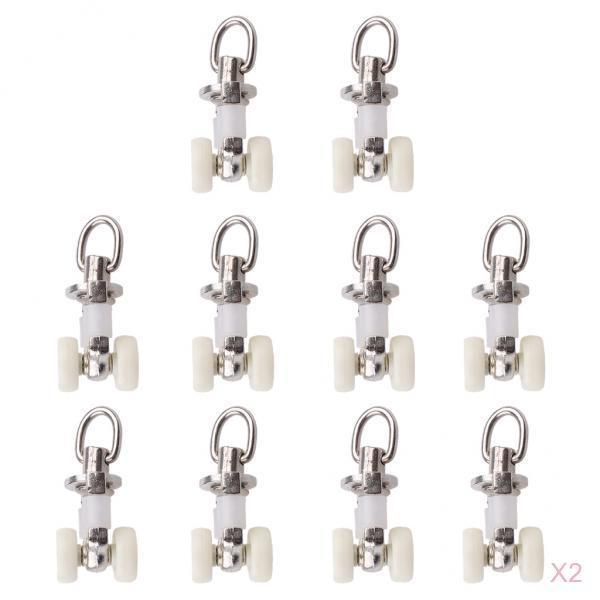 Pack of 20 Aluminum Alloy Curtain Track Rail Glider, Wheel Slide Rollers, Easy to Install