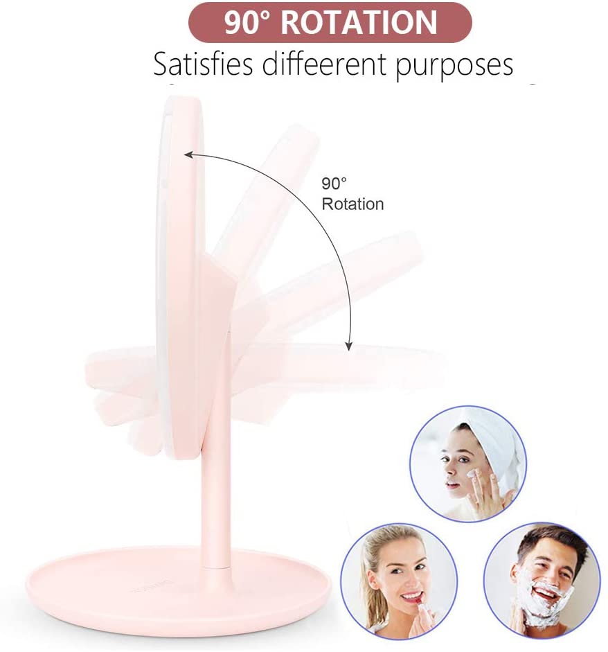 Maquillaje LED espejo USB Smart Touch Control iluminado maquillaje vanidad Stand Up escritorio anillo espejo de luz Led para espejo de tocador almacenamiento