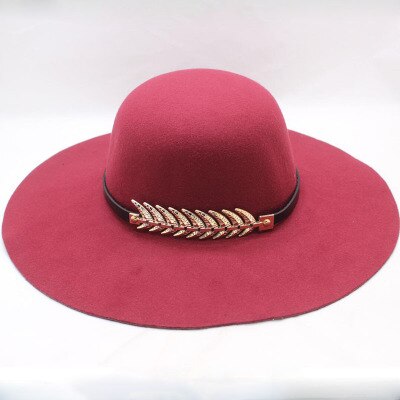 Kvinders hat kasket kvinde klassisk retro jazz varm damer fedora spand bomuld søde kasketter bred skygge top solhat trendy vintage: Rødvin