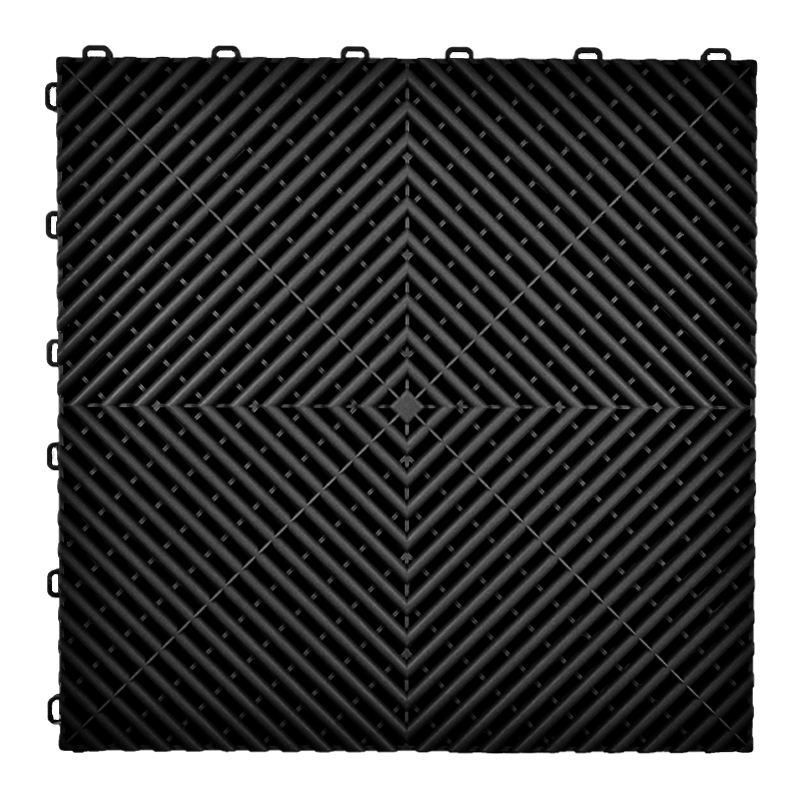 Diy 2025 fábrica mayoristas precio fuerza coche garaje piso rejilla plástico Modular entrelazado azulejos Pp garaje piso azulejos: Blanco