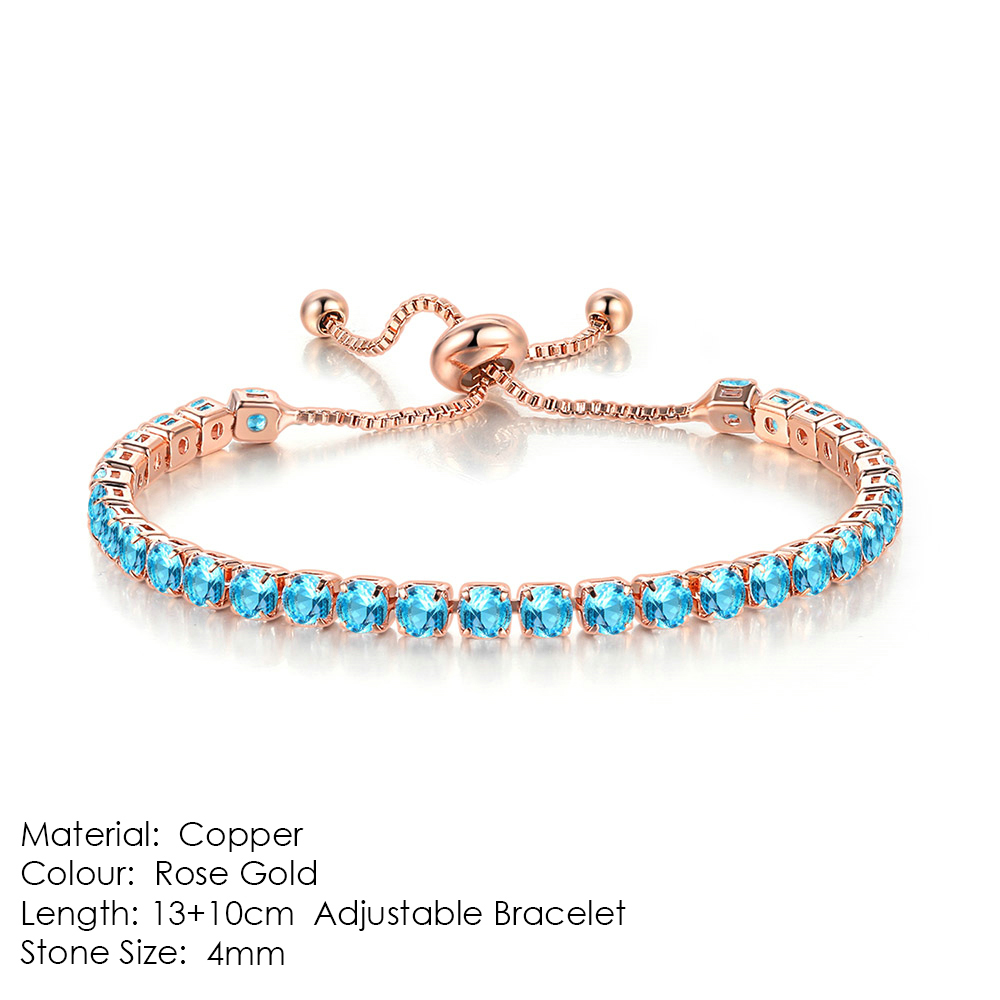 Verstelbare Tennis Armband Voor Vrouwen Christmas 4*4Mm Regenboog Zirkoon Rose Goud Kleur Vrouwen Armband Sieraden h056: Rood