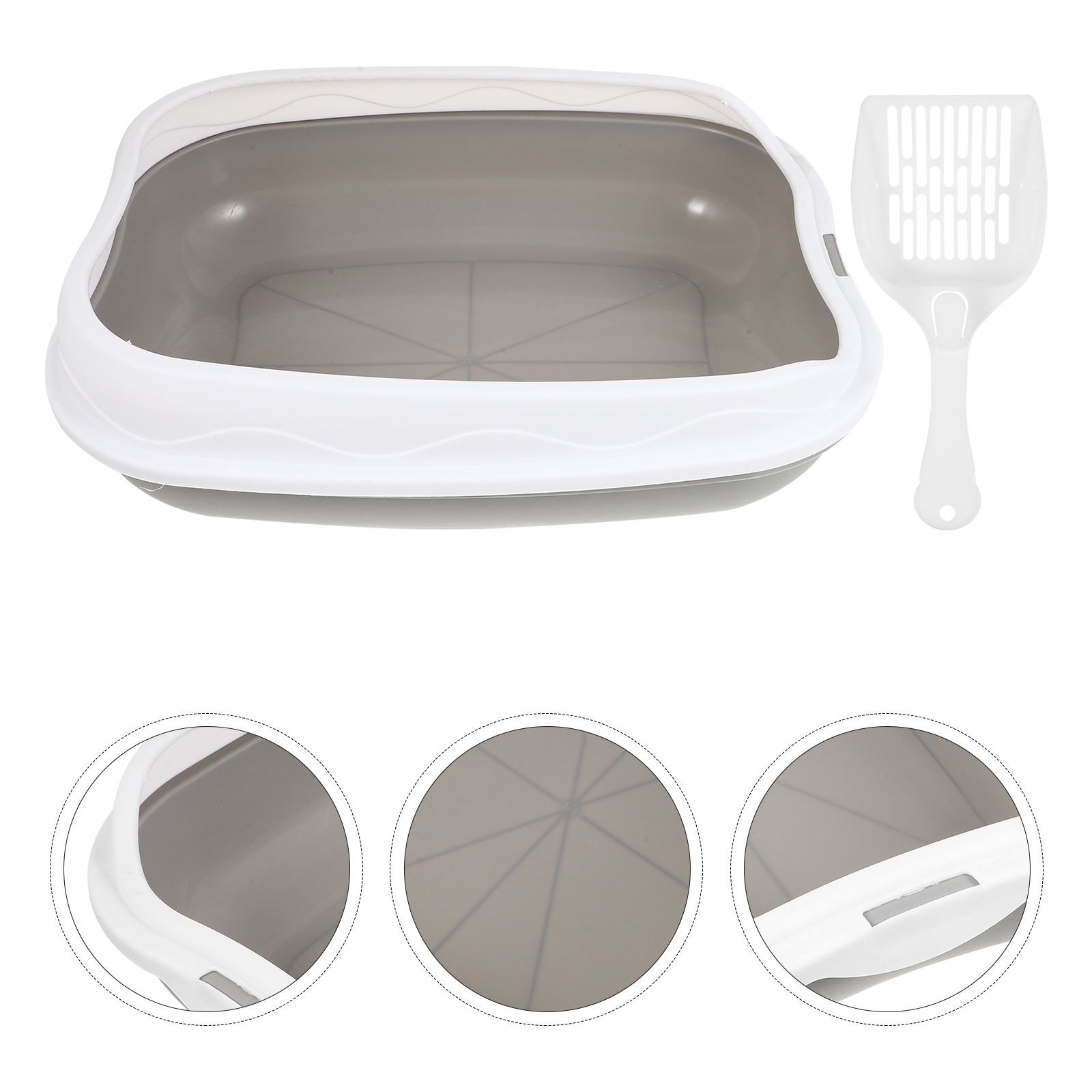 1 Set Pet Wc Anti-Splash Katten Kattenbak Lade Kitten Katten Schoon Toilet Voor Thuis (Grijs): Default Title