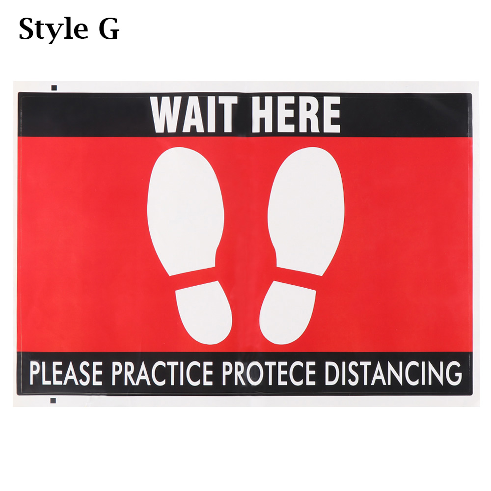 1pc håll avstånd klistermärken självhäftande vinyl social distansering säkerhetsvarning klistermärke skola/instruktör golvdekal: Stil g