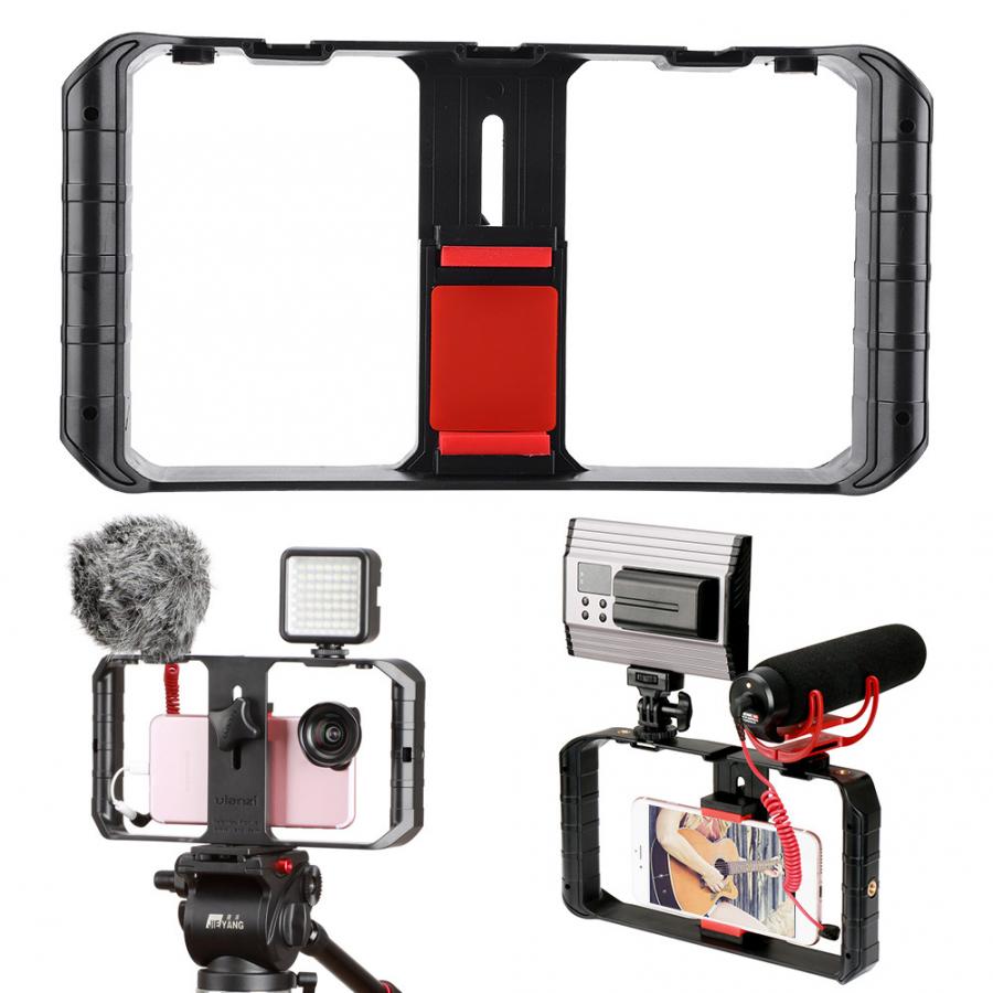 Ulanzi u-rig Pro, soporte de vídeo para teléfono inteligente con 3 soportes para Zapata, estuche estabilizador de mano, Marco estabilizador para teléfono