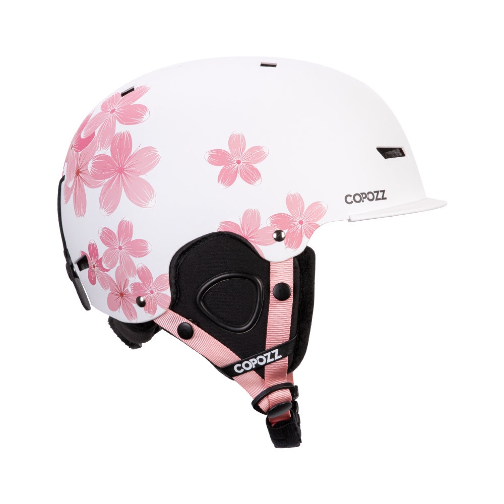 COPOZZ casco de esquí dibujos animados medio cubierto casco de seguridad antiimpacto ciclismo esquí Snowboard casco deportivo para adultos y niños