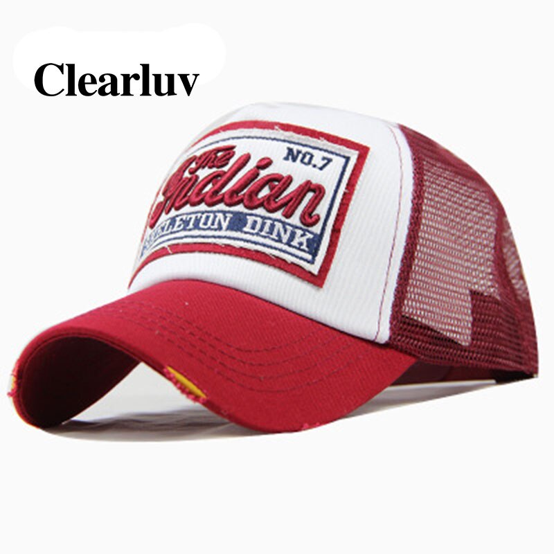 Embroidery Baseball Caps Men Snapback Hip Hop Hat Women Summer Trucker Mesh Gorra De Beisbol Hombre: red