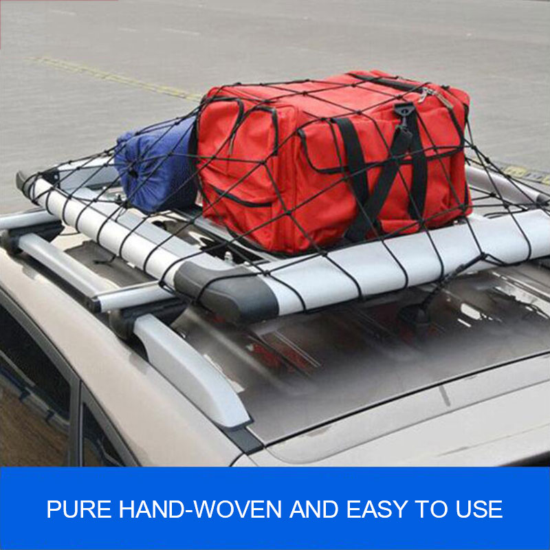 Car Cargo Net Stretches Mesh Holds Small and Large Loads Tighter Adjustable Hooks | For Rooftop Cargo Carrier,Cargo Hitch