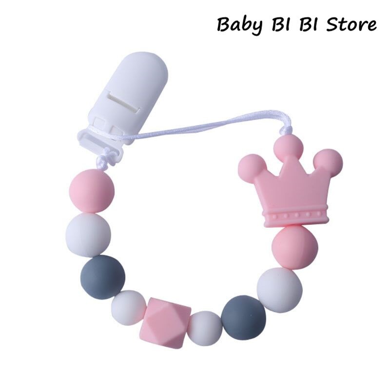 Baby produkter silikone sut kæde spædbørn vedhæftning anti-drop anti-mistet kæder nyfødt badning: Lyserød