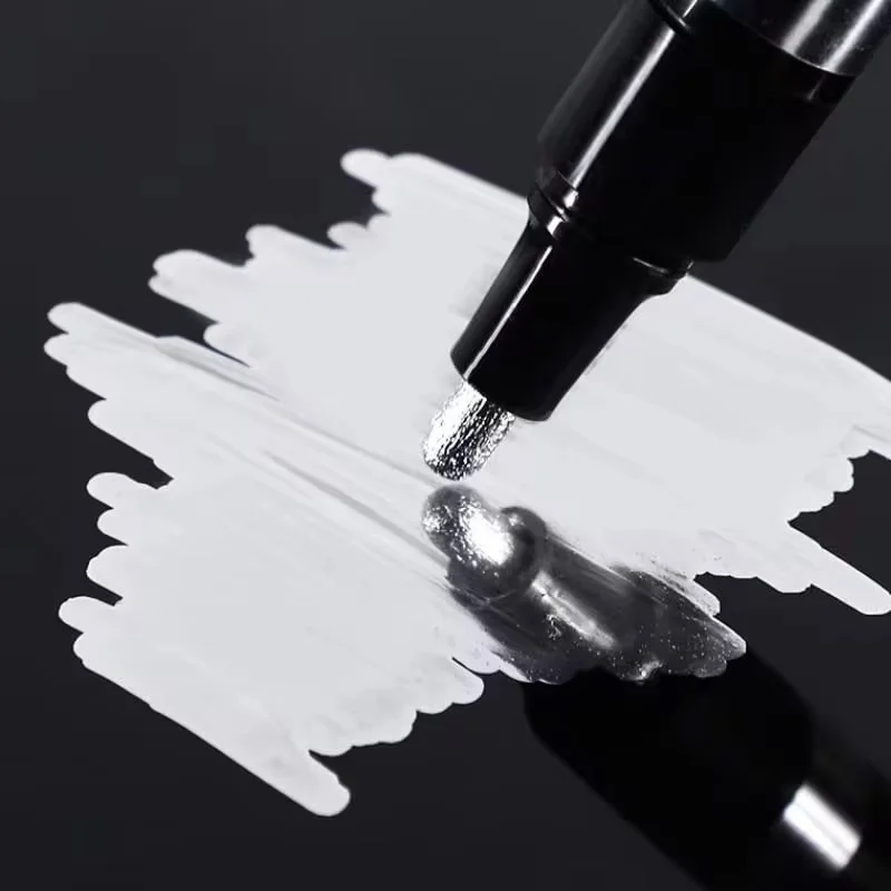1/2/3PC Chrome Verf Marker Reflecterende Vloeistof Spiegel Verf Pennen Gouden Zilverachtige Inkt 1mm Schrijven Tip Voor Model Metaal Hout Plastic