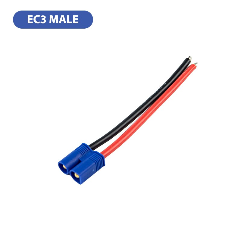 Connecteur mâle/femelle EC2/EC3/EC5, câble en queue de cochon, fil de Silicone, batterie RC Lipo, offre spéciale,: EC3 male