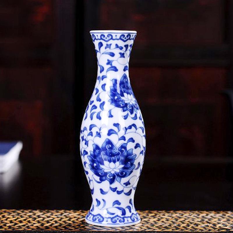 Keramische Vazen Traditionele Chinese Blauw En Wit Porselein Voor Bloemen Een Patroon