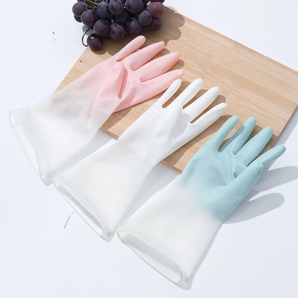 Guantes de goma para limpieza del hogar, manoplas de látex para cocina, platos de lavado con diapasón de plástico, para lavar platos de jardín, de manga larga