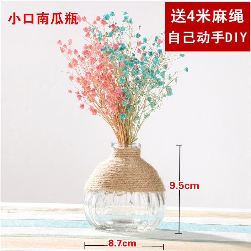 Jarrón de vidrio transparente , florero moderno minimalista hidropónico nórdico, adornos para el hogar, florero de flores secas: C- no flowers