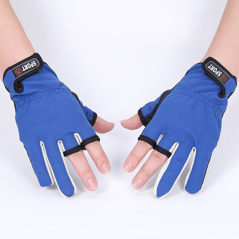 Guante de pesca transpirable para hombre y mujer, sin dedos, antideslizante, velero, vela, pesca, otoño, invierno, 3 guantes, Anti corte