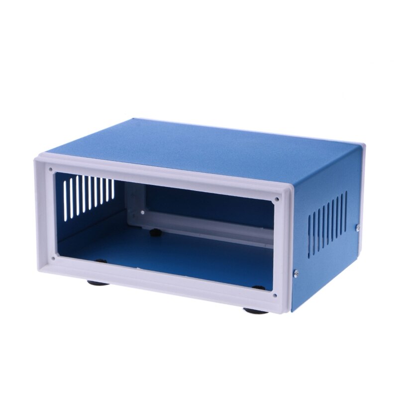 DIY Junction Box Blue Metal Enclosure Electronic Project Case Waterproof Rectangle Electrical Box (6.7x5.1x3.1")