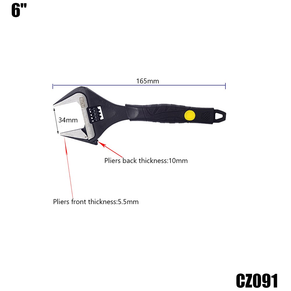 6/8/10/12 inch Adjustable Spanner Multi-function Ratchet Wrench Universal Key Large open end wrench Hand Tools Repair Tools: CZ091