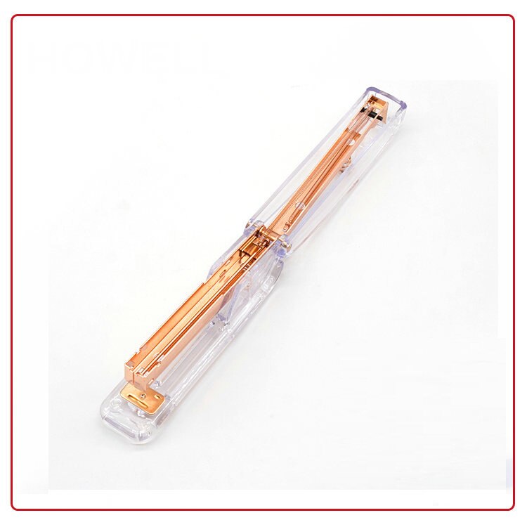 1 Rose Gold Stapler Set Office Transparent Plastic Stapler Binding Machine School Suppliers Stationery