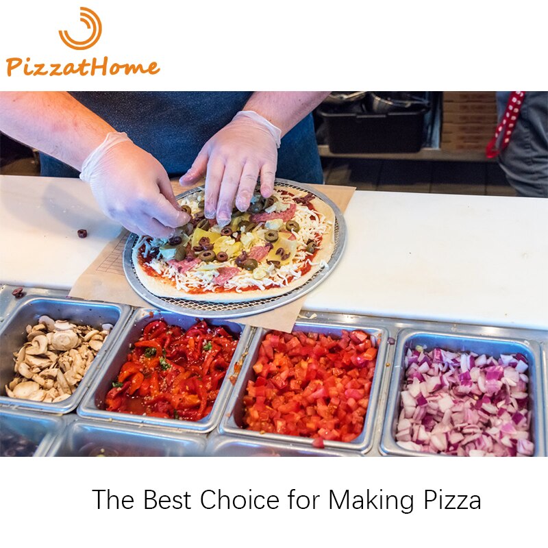 PizzAtHome 6 to 22 inch Pizza Stone Seamless Aluminum Mesh Pizza Pan Baking Screen Round Pizza Tool Oven Accessories Bake Ware