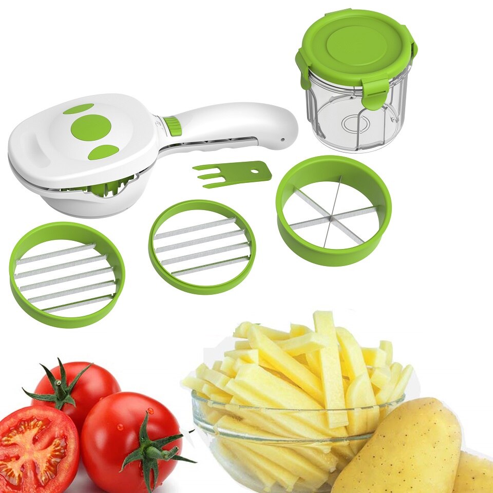 Nicer Quick Dicer Vegetable Cutter Set Stainless Steel Chopper Mandoline Slicer Carrot Potato Multifunctional Kitchen Tool