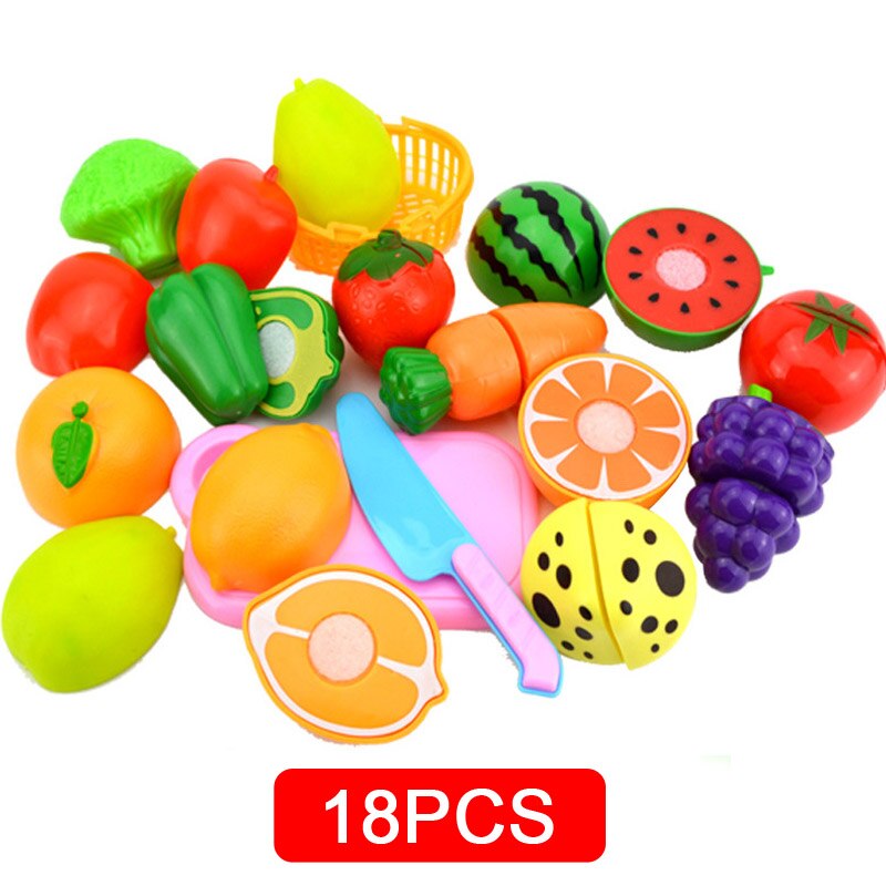 Children Kitchen Pretend Play Toys Cutting Fruit Vegetable Food Miniature Play Do House Education Toy for Girl Kid: A1801