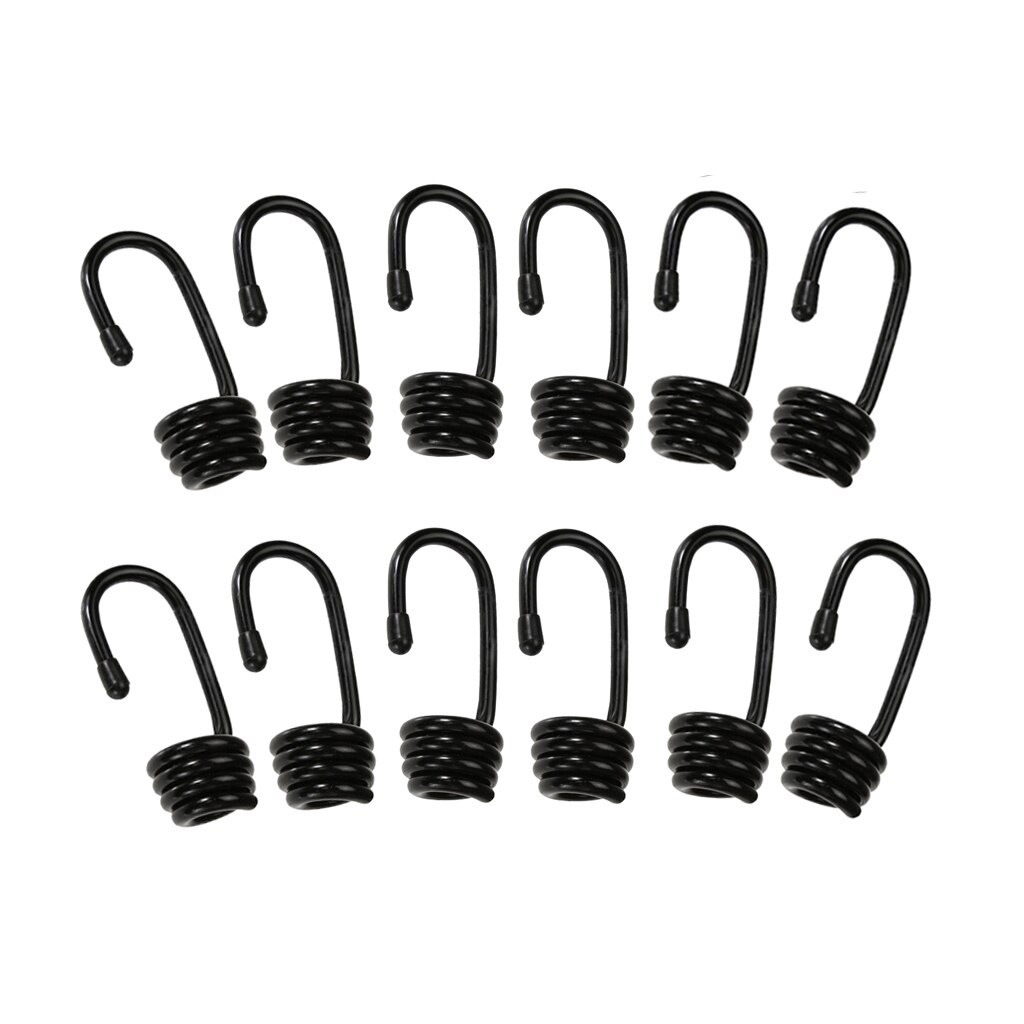 12 Pieces Strong Durable Steel Wire End Hooks for 6mm Marine Boat Shock Cord Bungee Rope Luggage Tie Down Straps DIY
