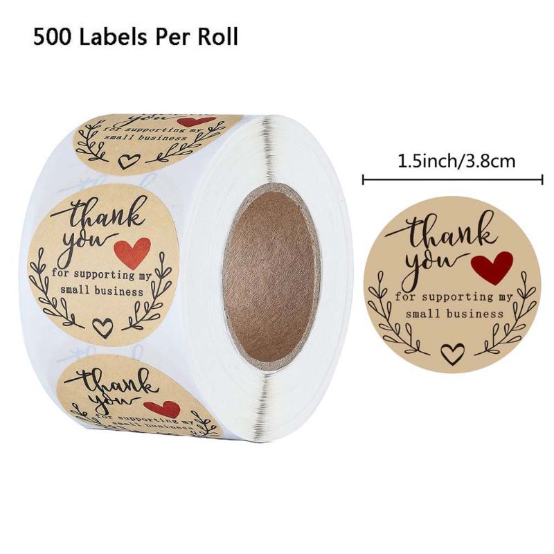 500 stuks bedankt voor het steunen van mijn kleine bedrijf stickers zegel label bruiloft 896a