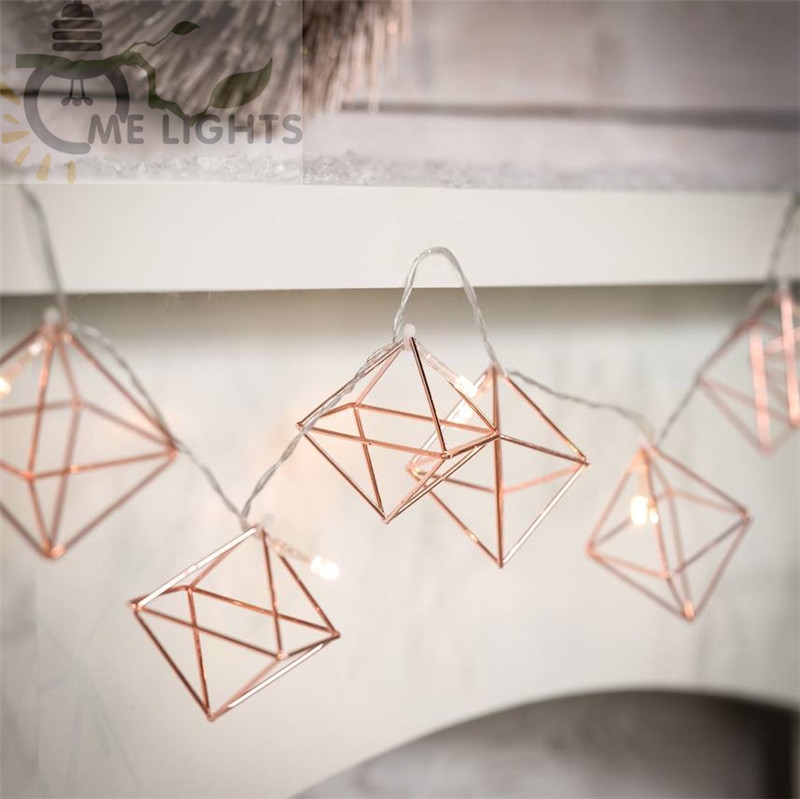 Novelty LED Fairy Lights 20 Copper Metal String Light Battery Operated Christmas lights for Festival Party Wedding Decoration