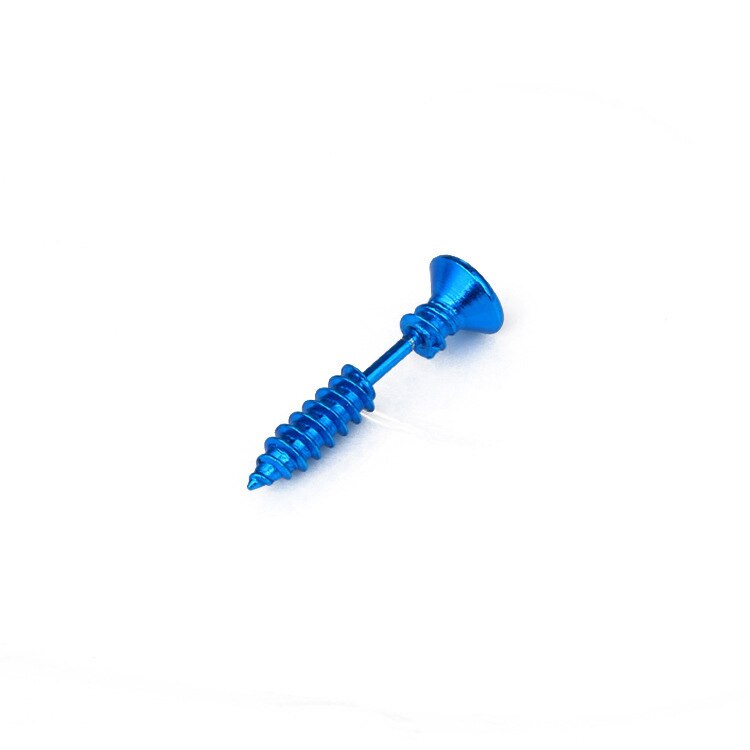 Piercing de acero inoxidable estilo gótico para hombre y mujer, aretes, Piercing, acero inoxidable, Punk, Rock, 2 piezas: 2-Lake Blue