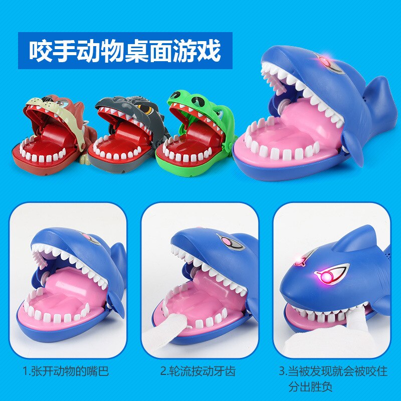 Spoof Decompression Toys Trick Crocodile Shark Bite Fingers Big Dog Pirate Barrel Trick Game Fidget Toys Stress Relief Autismo