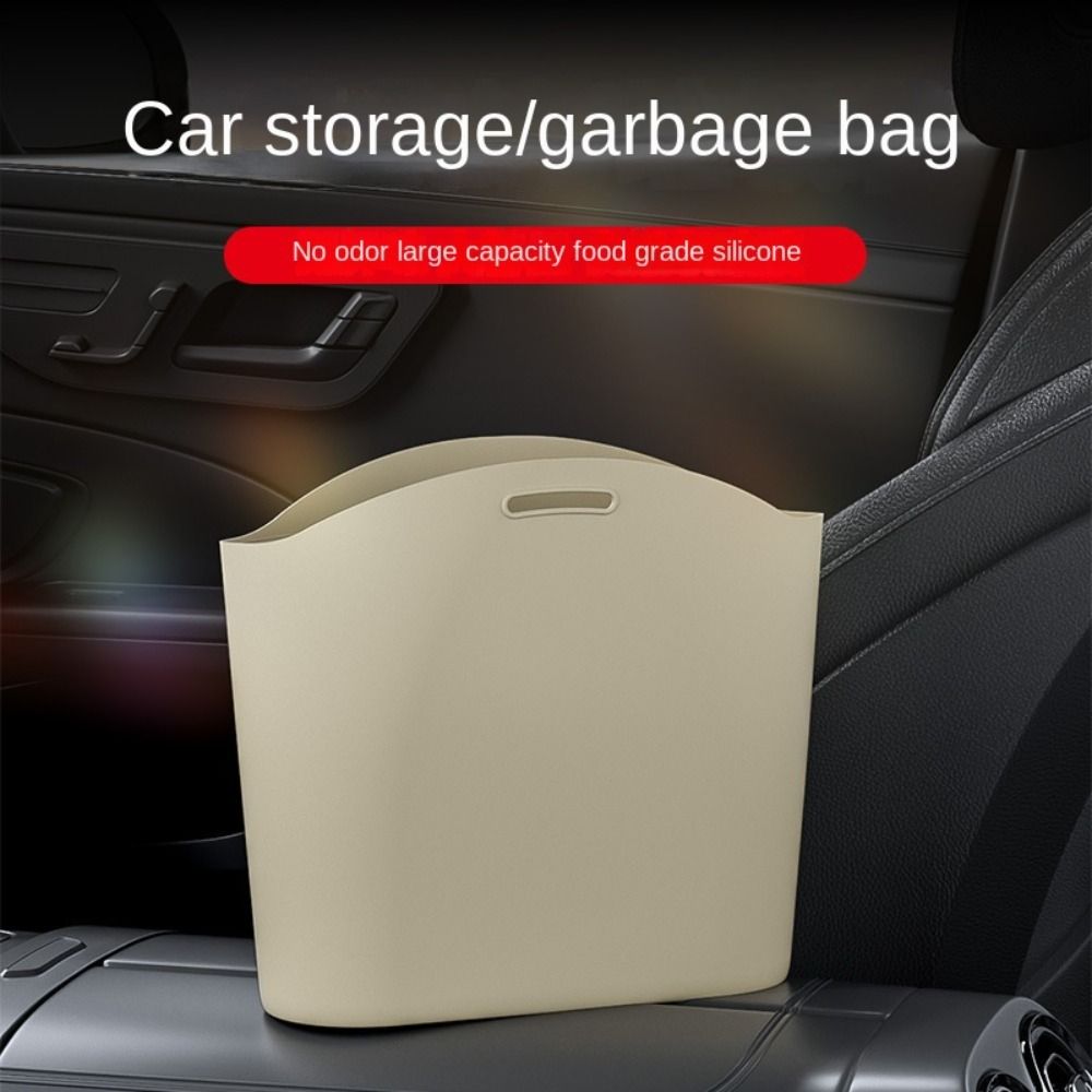 Portable Silicone Car Trash Can Dustbin Vehicle Storage Hanging Waste Bin Foldable Waterproof Space Saving Organizers Home