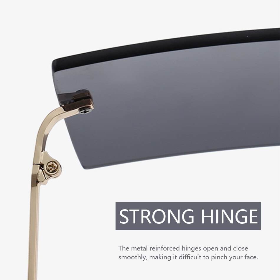 Luxe Helder Rood Roze Oversized Zonnebril Voor Vrouwen Randloze Grote Vierkante Zonnebril Getinte Kleur Shades Eyewear