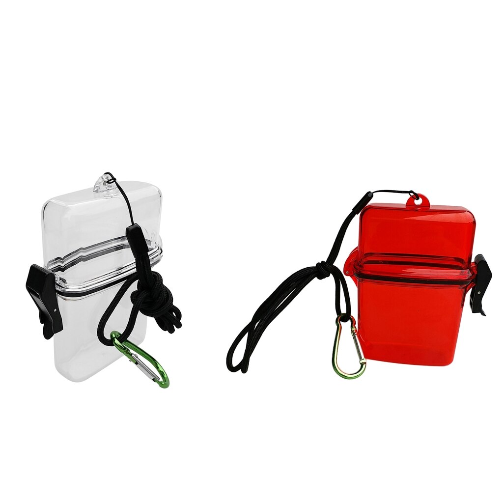1 Pcs Premium Waterproof Plastic Dry Box with Strap &amp; Container for Swimming Scuba Diving Snorkeling Kayaking Swim Red/White
