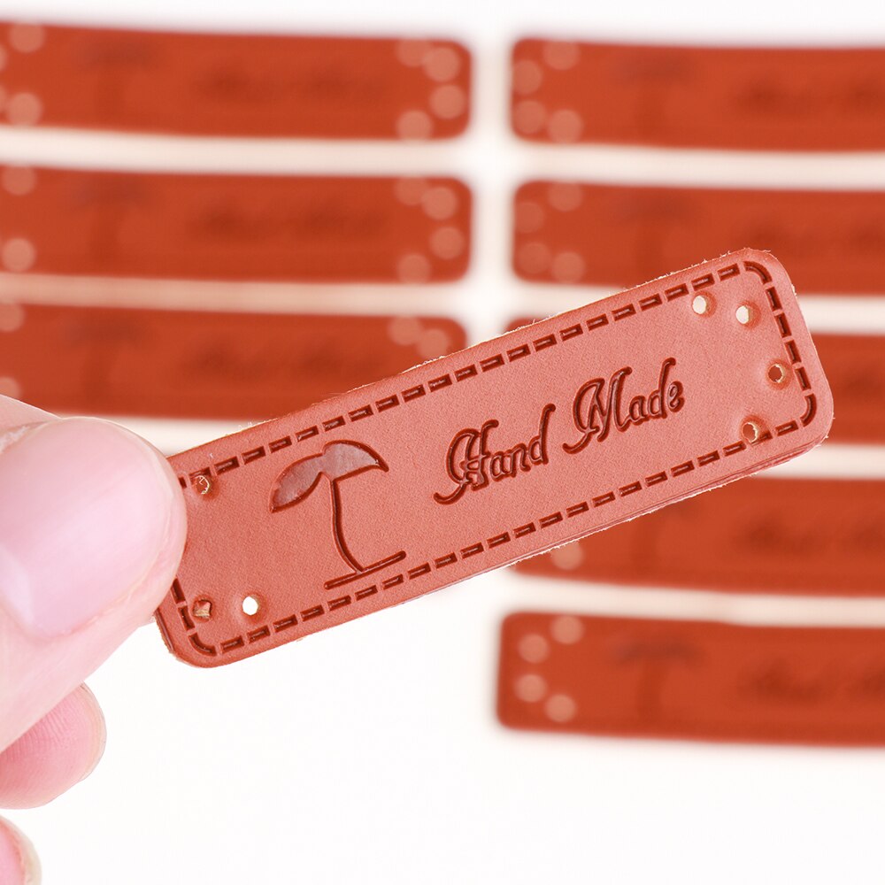 10 stuks retro synthetisch pu leren label diy handgemaakte naailabels leren patch benodigdheden voor kleding naaiaccessoires