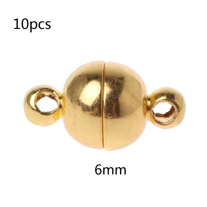 10 Pcs Rvs Ball Vorm Magnetische Sluiting Converter Voor Sieraden Maken Goud Zilver Wit: GD-6