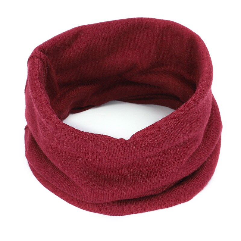 Foulard rond en laine tricoté massif, laine pour hommes et femmes, tendance hiver: Wine